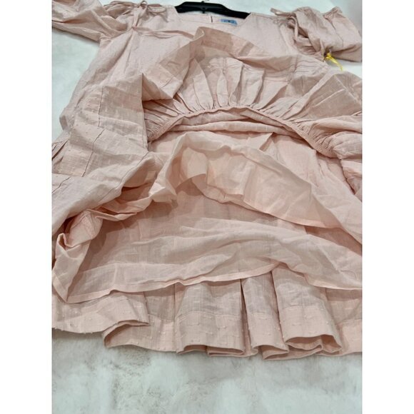 CeCe Clip Dot Ruffle Hem Dress Pink 100% cotton Summer Dress NWT MSRP $129 - Picture 8 of 12